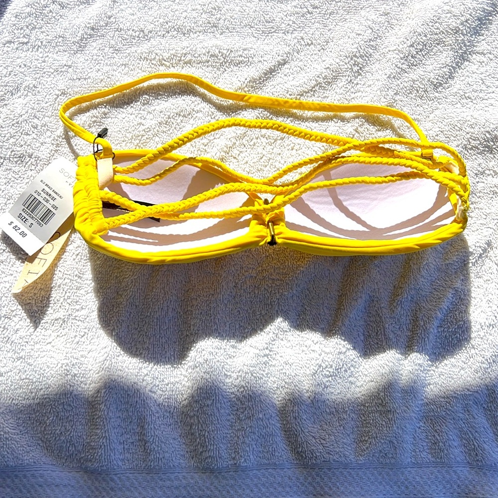 Sofia by Vix Yellow Braid Bandeau Bikini Top - Picture 3 of 5